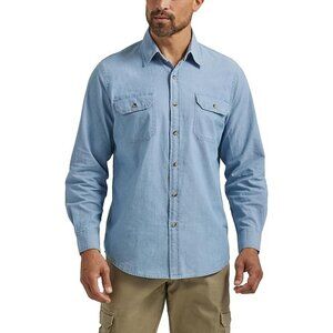 Wrangler Denim Mens Stretch Button Front Shirt Sz XL